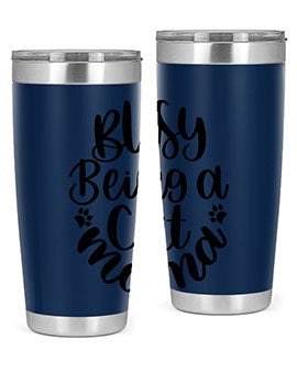Busy Being A Cat Mama Style 80#- cat- Tumbler