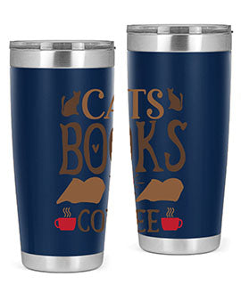 Cats Books Coffee Style 9#- cat- Tumbler