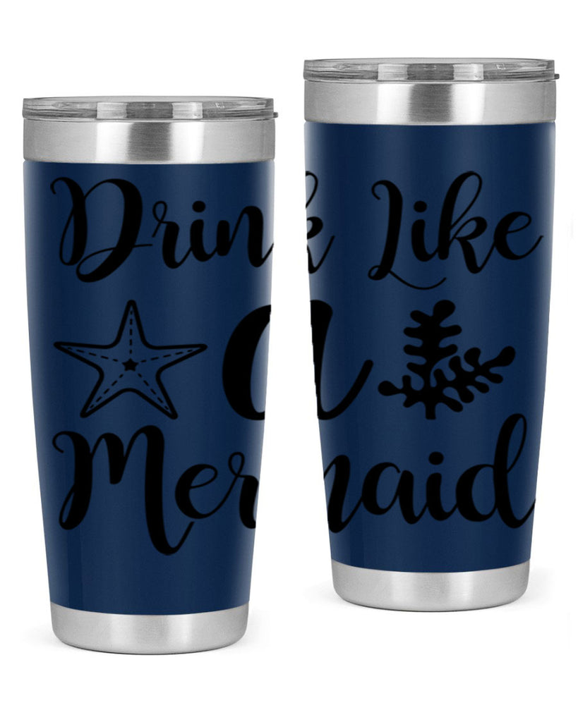 Drink like a mermaid 149#- mermaid- Tumbler