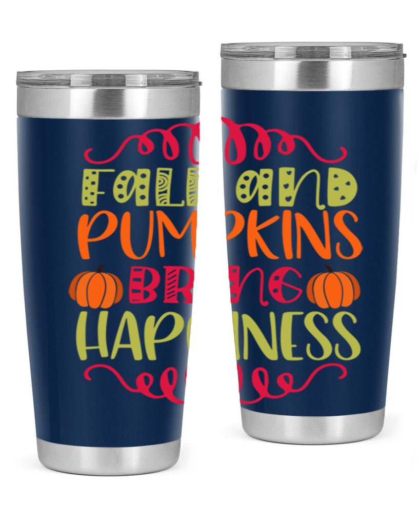 Fall and Pumpkins bring Happiness 86#- fall- Tumbler
