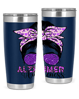 Girl Warrior Alzheimer Awareness 153#- alzheimers- Tumbler