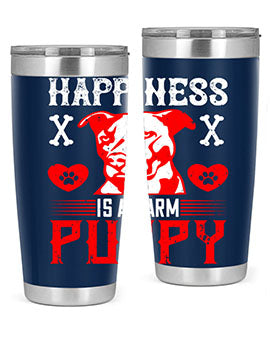 Happiness is a warm puppy Style 201#- dog- Tumbler