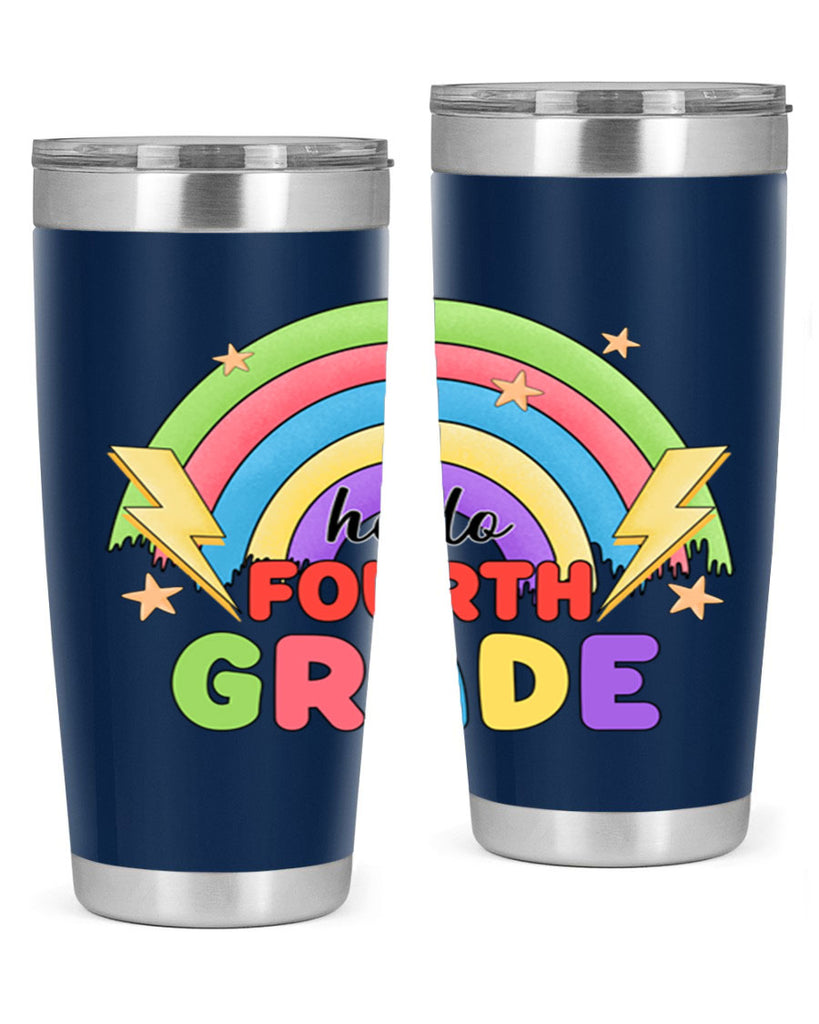 Hello 4th Grade Rainbow 13#- 4th  grade- Tumbler