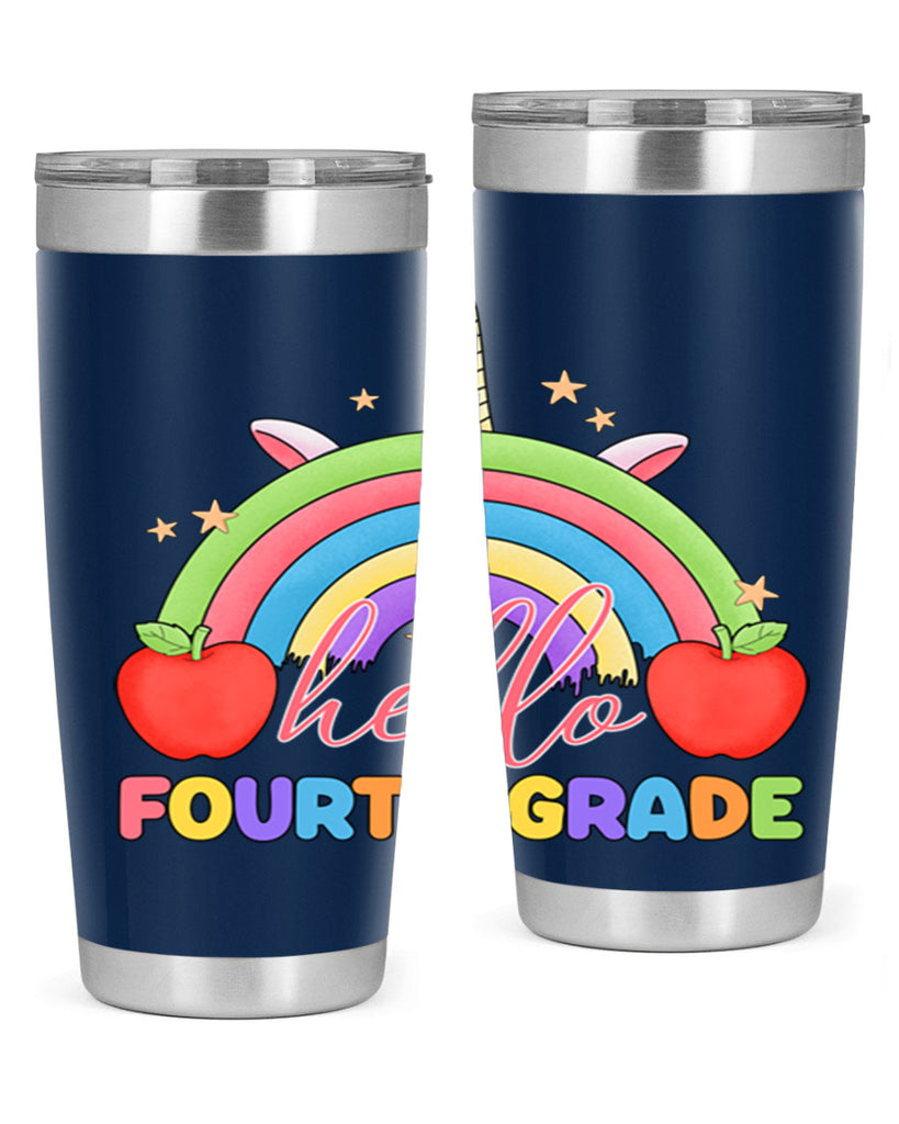 Hello 4th Grade Unicorn Rainbow 14#- 4th  grade- Tumbler