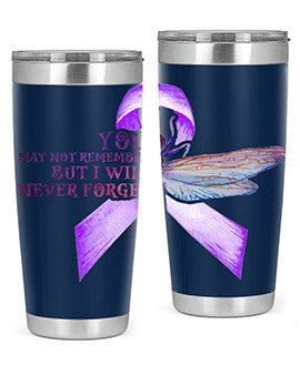 I Will Never Forge Alzheimer Awareness 179#- alzheimers- Tumbler