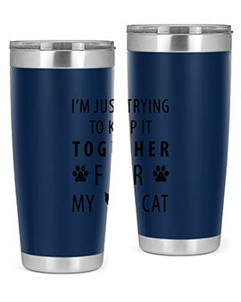 I’m Just Trying Style 61#- cat- Tumbler