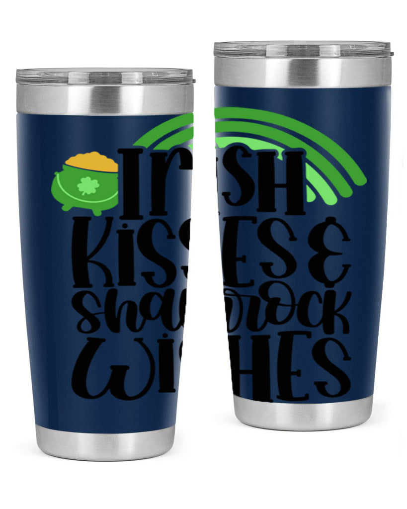 Irish Kisses Shamrock Wishes Style 80#- St Patricks Day- Tumbler