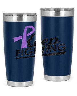 Keep Fighting Alzheimers Epilepsy Warrior Awareness Ribbon 190#- alzheimers- Tumbler