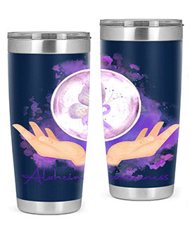 Love Purple Ribbon AlzheimerS Awareness 193#- alzheimers- Tumbler