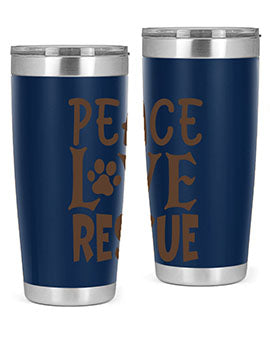 Peace Love Rescue Style 23#- cat- Tumbler