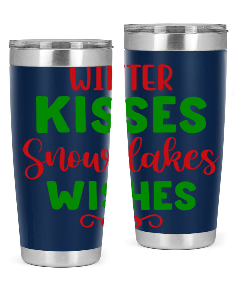 Winter Kisses Snowflakes Wishes 523#- winter- Tumbler