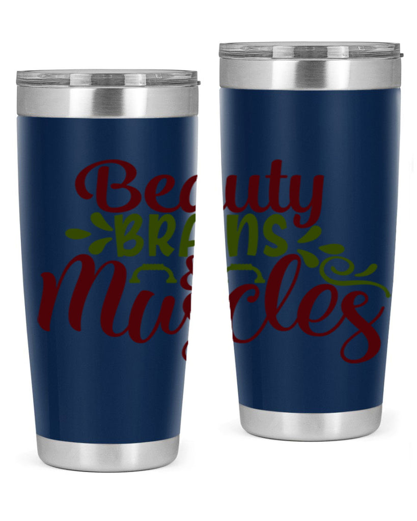 beauty brains muscles 52#- gym- Tumbler