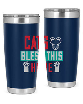 cats bless this home Style 36#- cat- Tumbler