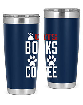 cats books and coffee Style 38#- cat- Tumbler