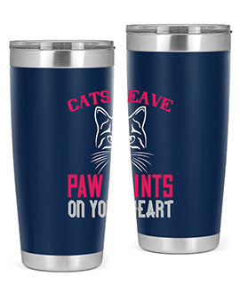 cats leave paw prints on your heart Style 39#- cat- Tumbler