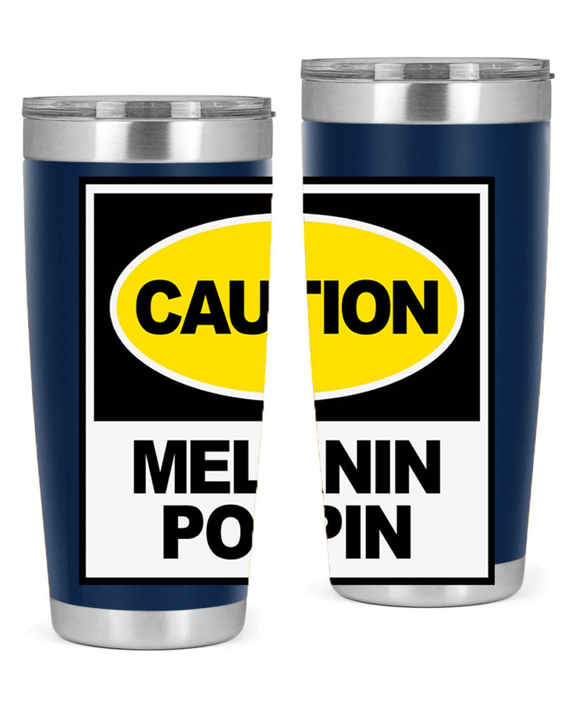 caution melanin poppin 188#- black words phrases- Cotton Tank