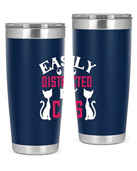 easily distracted by cats Style 46#- cat- Tumbler