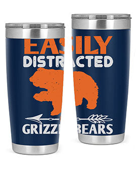 easily distracted by grizzly bears 10#- Bears- Tumbler