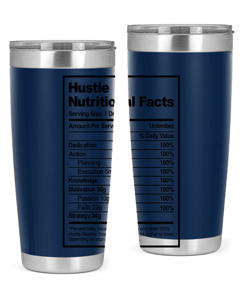 hustle nutritional facts 121#- black words phrases- Cotton Tank