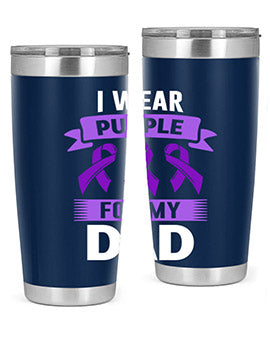 i wear purple for dad 169#- alzheimers- Tumbler