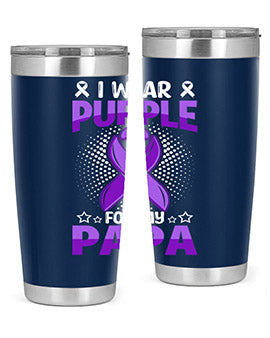 i wear purple for papa 175#- alzheimers- Tumbler