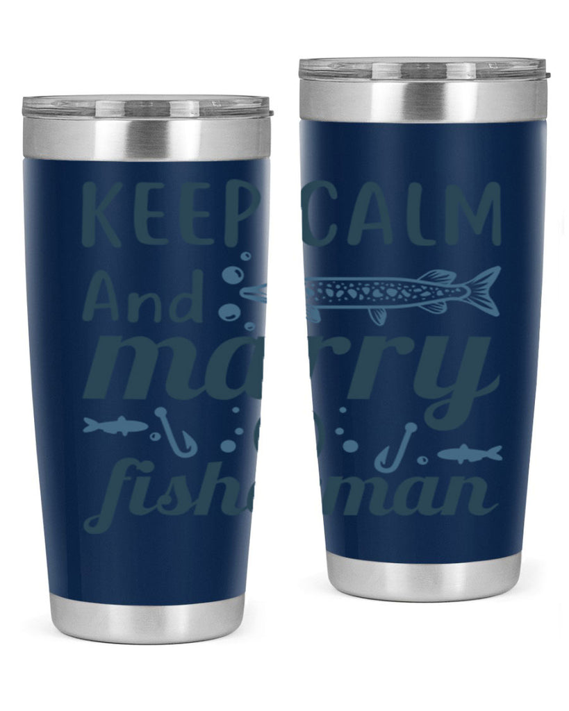 keep calm and merry 66#- fishing- Tumbler