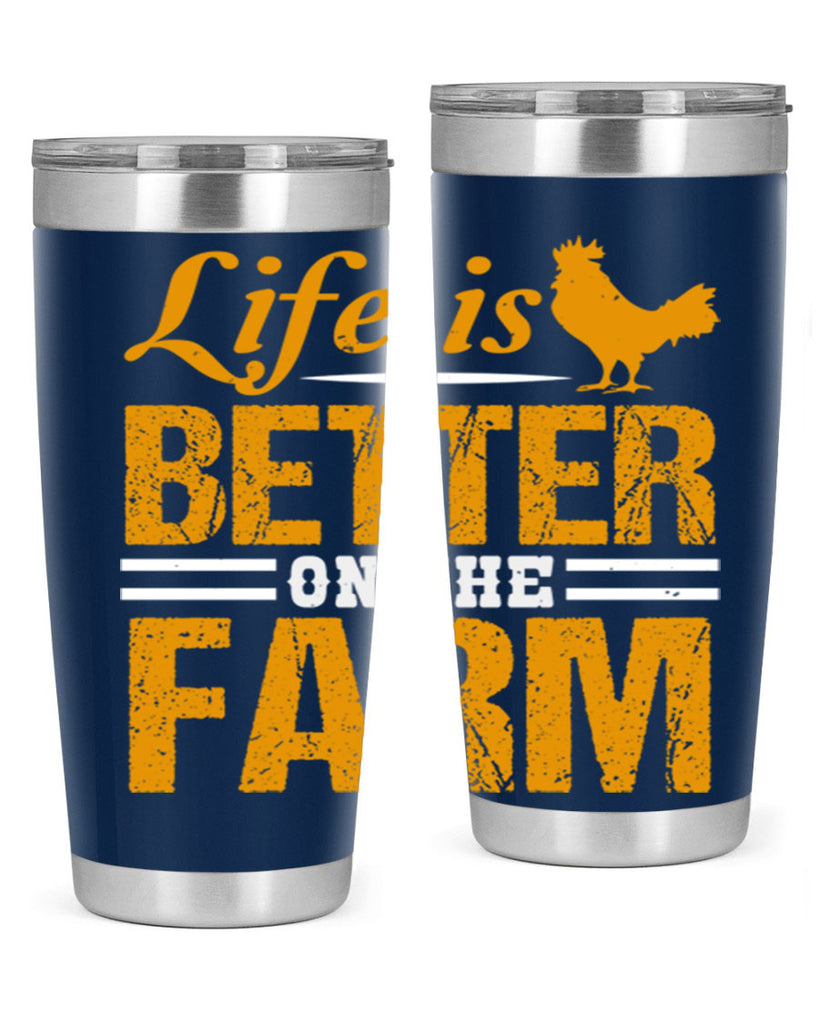 life is better on the farm 44#- farming and gardening- Tumbler