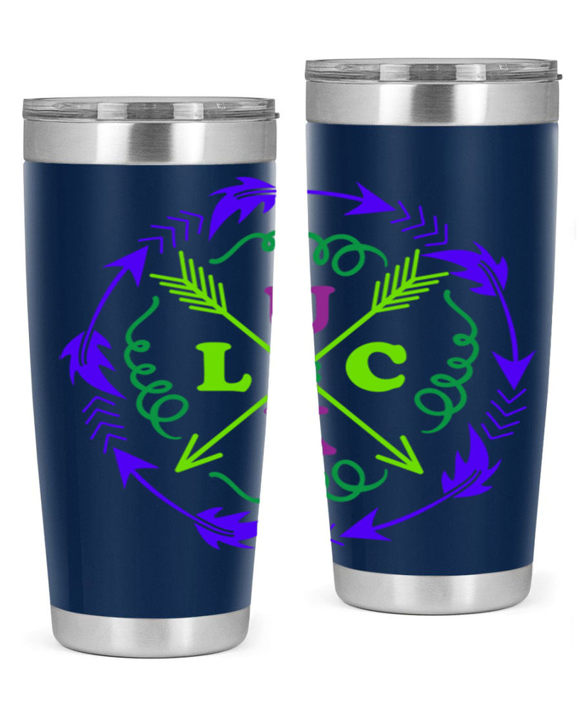 luck 17#- mardi gras- Tumbler