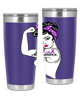 Alzheimer Awareness Strong Purple Ribbon Women Bandana Gift 3#- alzheimers- Tumbler