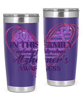 AlzheimerS Awareness American Flag 11#- alzheimers- Tumbler