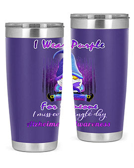 Alzheimers Awareness Products I Wear Purple Ribbon Gnome 22#- alzheimers- Tumbler