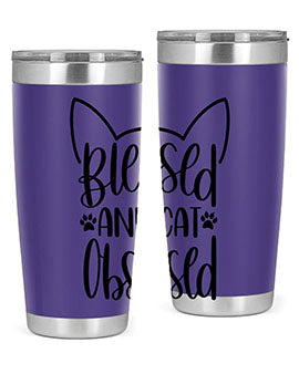 Blessed And Cat Obsessed Style 79#- cat- Tumbler