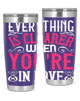 Everything is clearer when youre in love Style 48#- dog- Tumbler