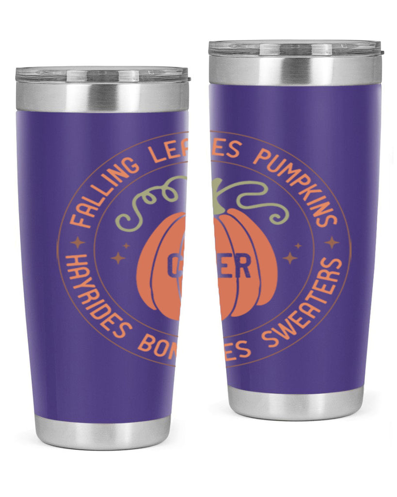Falling Leaves Pumpkins Cider Hayrides Bonfires Sweaters 168#- fall- Tumbler