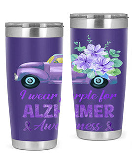 I Wear Purple For AlzheimerS Awareness 168#- alzheimers- Tumbler