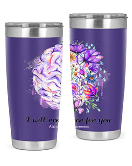 I Will Remember For You Brain Alzheimers Awareness 184#- alzheimers- Tumbler