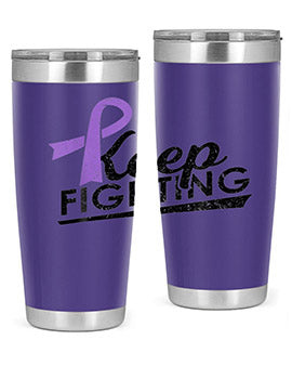 Keep Fighting Alzheimers Epilepsy Warrior Awareness Ribbon 190#- alzheimers- Tumbler