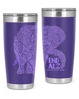 Purple Elephant Alzheimer Awareness 210#- alzheimers- Tumbler