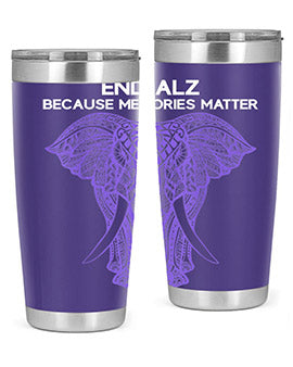 Purple Elephant Alzheimer Awareness 211#- alzheimers- Tumbler