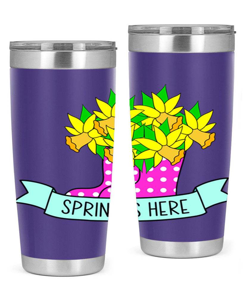 Spring is here daffodil rainboots442#- spring- Tumbler