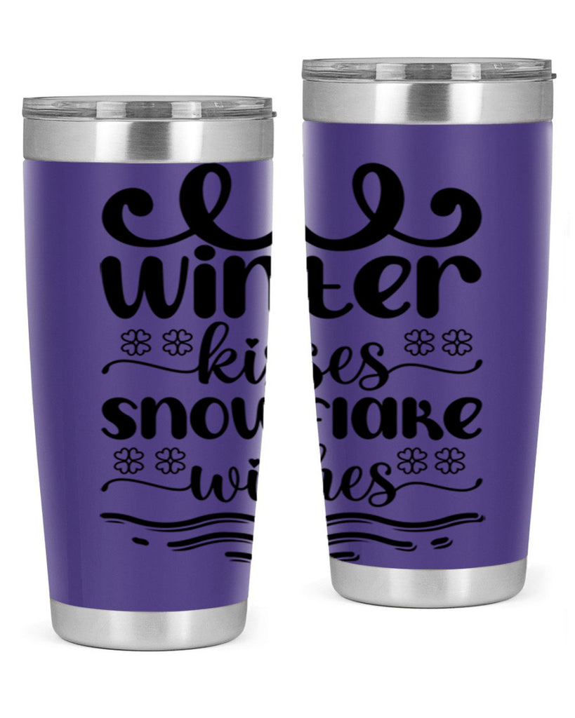 Winter Kisses Snowflake Wishes 562#- winter- Tumbler