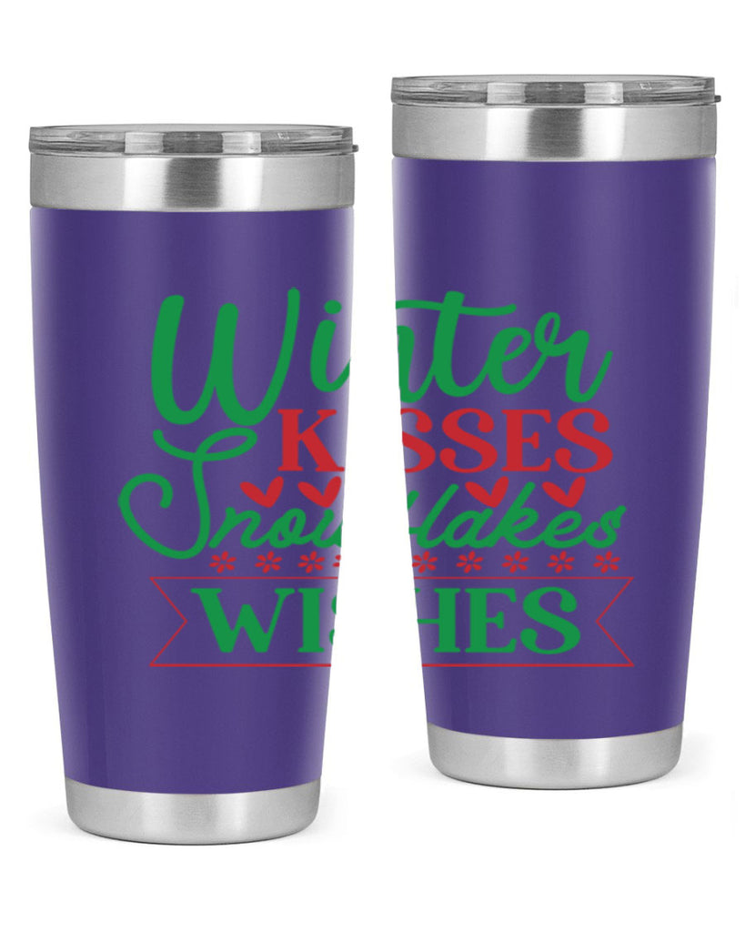 Winter Kisses Snowflakes Wishes 522#- winter- Tumbler