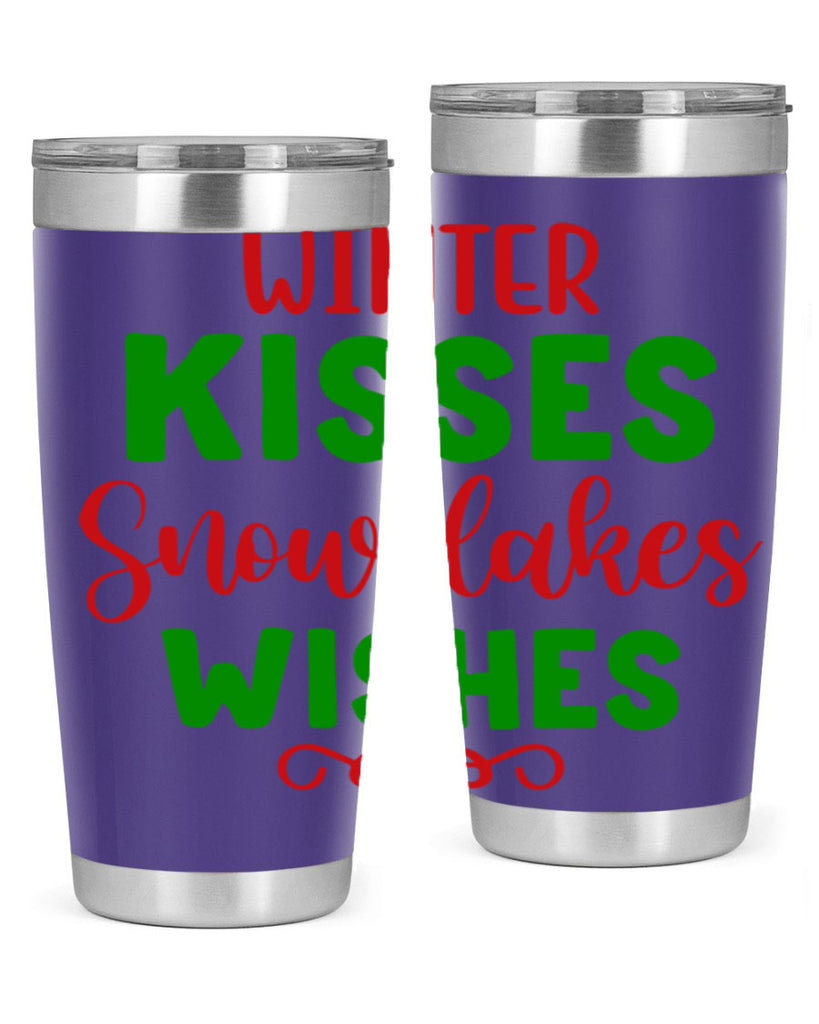 Winter Kisses Snowflakes Wishes 523#- winter- Tumbler