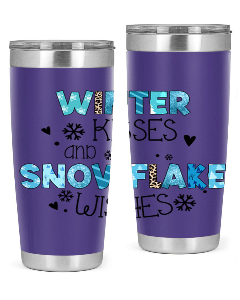 Winter kisses and snowflake wishes 571#- winter- Tumbler