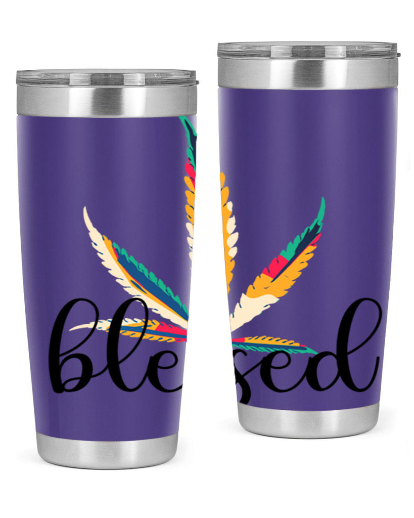 blessed colorful 19#- marijuana- Tumbler