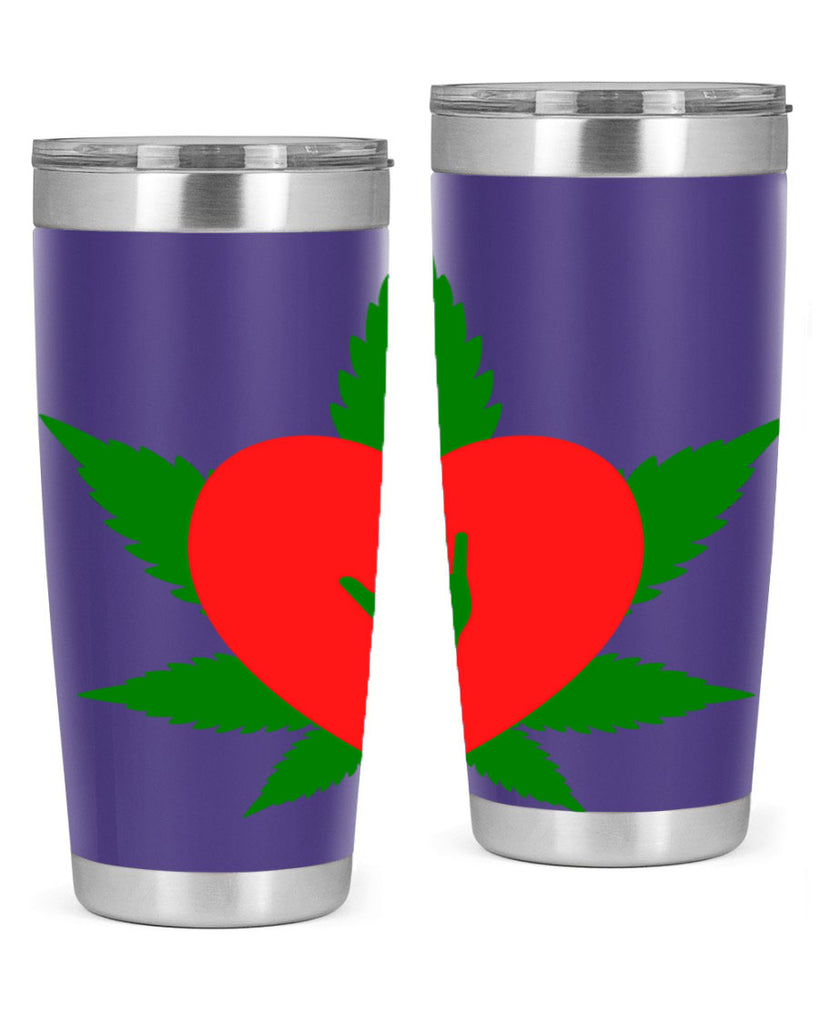 cannabis heart with hand 45#- marijuana- Tumbler