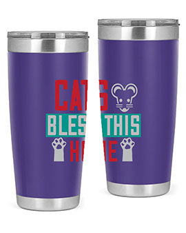 cats bless this home Style 36#- cat- Tumbler