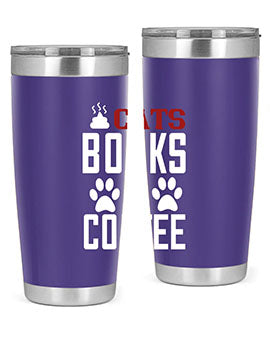 cats books and coffee Style 38#- cat- Tumbler