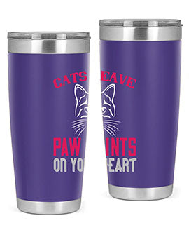 cats leave paw prints on your heart Style 39#- cat- Tumbler