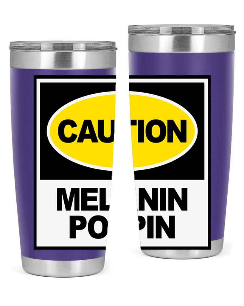 caution melanin poppin 188#- black words phrases- Cotton Tank
